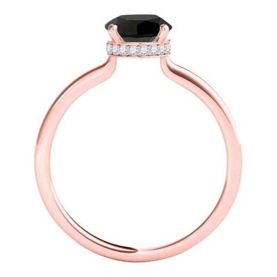Pre-owned Maulijewels 18k Solid Rose Gold 1.06 Carat Natural Black & White Diamond