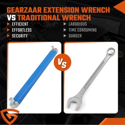 Offset Extension Wrench Set Ratchet Spanner Wrench with 4 Extender Adapter New