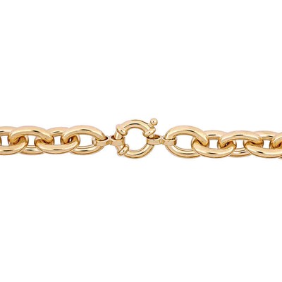 Pre-owned Amour 24 Inch Oval Link Necklace In Yellow Plated Sterling Silver