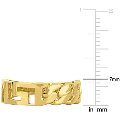 Pre-owned Amour Interlocking And Greek Key Design Ring In 14k Yellow Gold