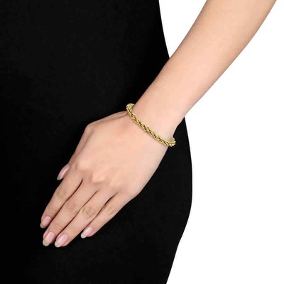 Pre-owned Amour 6mm Infinity Rope Chain Bracelet In 14k Yellow Gold, 9 In