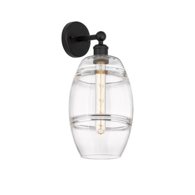 Innovations 616-1W Vaz 1Lt 8'' Sconce, Black/Clear - 616-1W-BK-G557-8CL