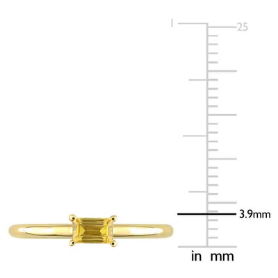 Pre-owned Amour 1/3 Ct Tgw Baguette Yellow Sapphire Stackable Ring In 10k Yellow Gold