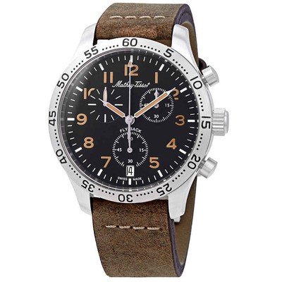 Мужские часы Mathey-Tissot Flyback Type 21 с хронографом и черным циферблатом H1821CHALNO