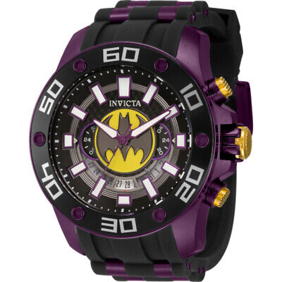 Кварцевые мужские часы Invicta DC Comics с черным циферблатом и Бэтменом 43596