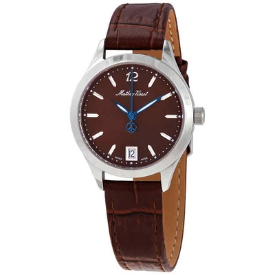 Женские часы Mathey-Tissot Urban с коричневым кварцевым циферблатом D411AM