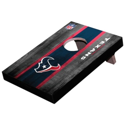 HOUSTON TEXANS OFFICIAL NFL HOLOGRAM MINI TABLE TOP CORNHOLE GAME W/5 BAGS NEW