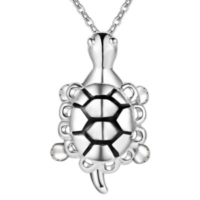 Turtle Pendant Necklace Sterling Silver