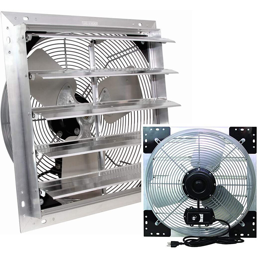 VES Shutter Exhaust Fan, Box Fan, with 9 Foot Cord 3 Speed 