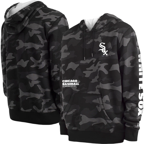 Мужская толстовка-пуловер New Era Black Camo MLB Chicago White Sox с капюшоном - S