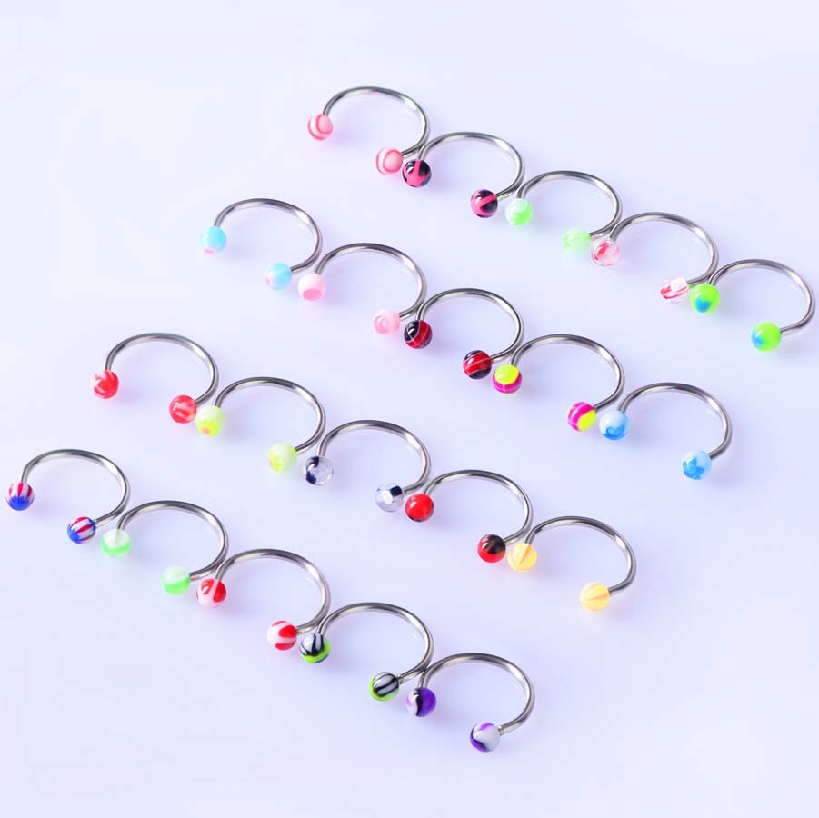 Wholesale Bulk lots Body Piercing Eyebrow Jewelry Belly Tongue Bar Ring 14G 16G