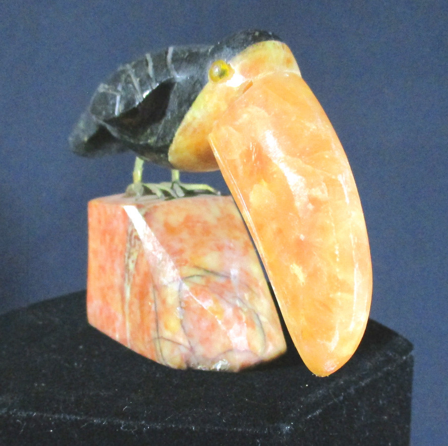 TOUCAN SCULPTURE**HAND CARVED**MARBLE