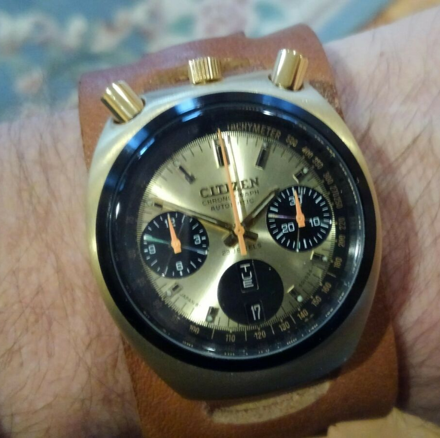 VTG CITIZEN BULLHEAD 8110 BLG AUTO CHRONO WATCH DAY DATE MEN VTG CITIZEN BULLHEAD 8110 BLG AUTO CHRONO WATCH DAY DATE MEN