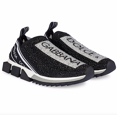 Dolce Gabbana Sorrento Crystal embellished Knit Sneakers NWT eBay