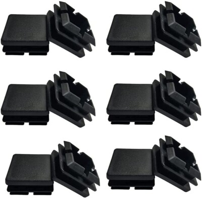80X Plastic Rubber Square Plug for Metal Pipe Tubing Caps Chair Glides 1x1'' N847