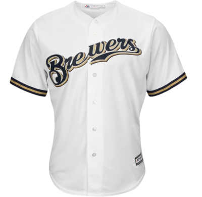 Milwaukee Brewers Majestic Official Cool Base Jersey - White