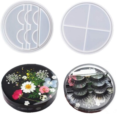 Eyelash Holder Tray Case Silicone Resin Mold Craft Storage Box lid Jewelry B561