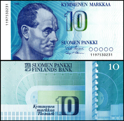 Finland 10 Markkaa, 1986, P-113a.4, UNC | eBay