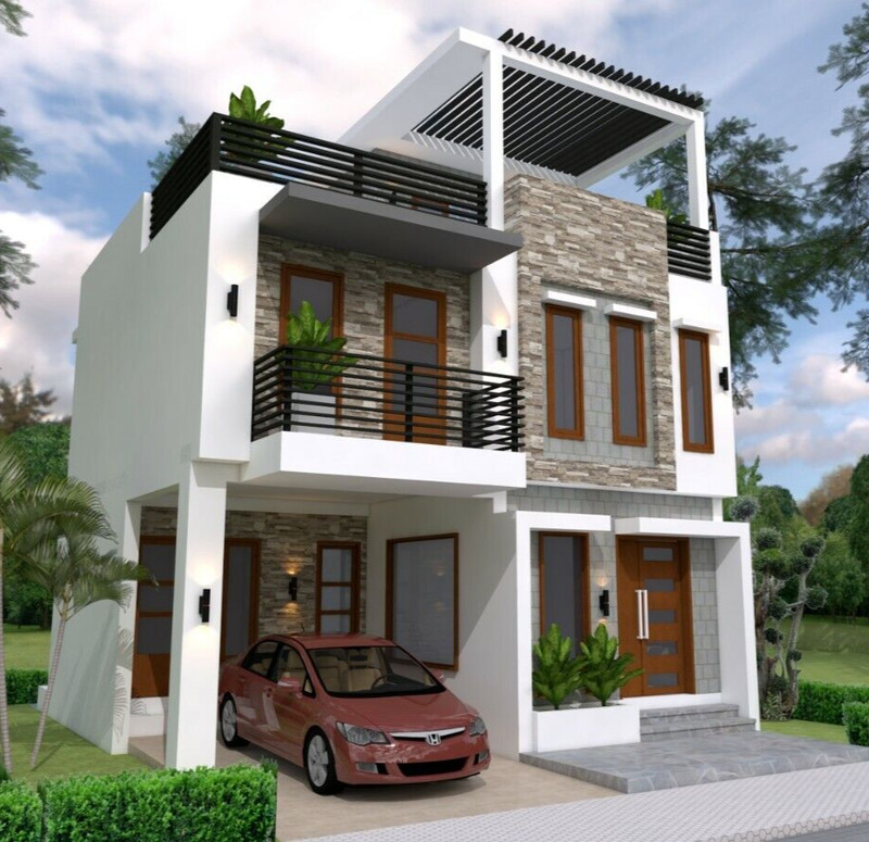 26x36 Small House Design 3 Beds 3 baths 8x11 Meter