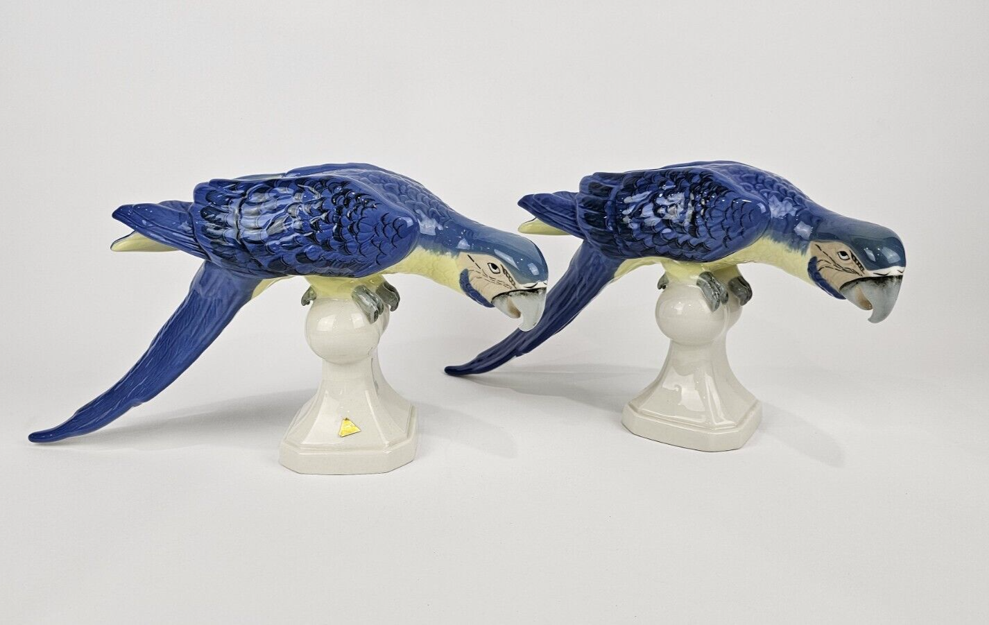 Pair of Royal Dux Bohemian Porcelain Macaw Parrot Bird Pair of Royal Dux Bohemian Porcelain Macaw Parrot Bird