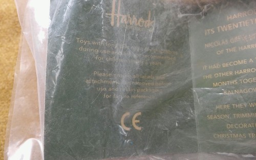 HARRODS Knightsbridge 2005 NICHOLAS Christmas Bear NEW SEALED 20th Anniversary