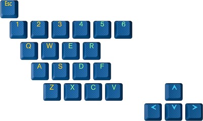 Ranked Rubber Keycap Set | Double Shot Translucent | OEM 23 Keys, Skydiver 