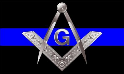 Thin Blue Line Decal Masonic Square & Compass Reflective Decal Sticker 3
