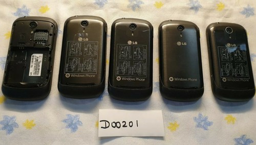 Lot of 5 LG Optimus Quantum C900 AT&T for parts repair or gold recovery