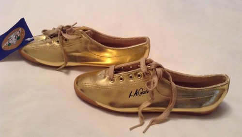Vintage L.A. Gear Gold Shoes New Old Stock Size 5.5