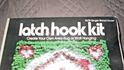 Vintage Latch Hook Kit #9678 Ginger Bread House Valiant Yarn YKI 1977 Christmas