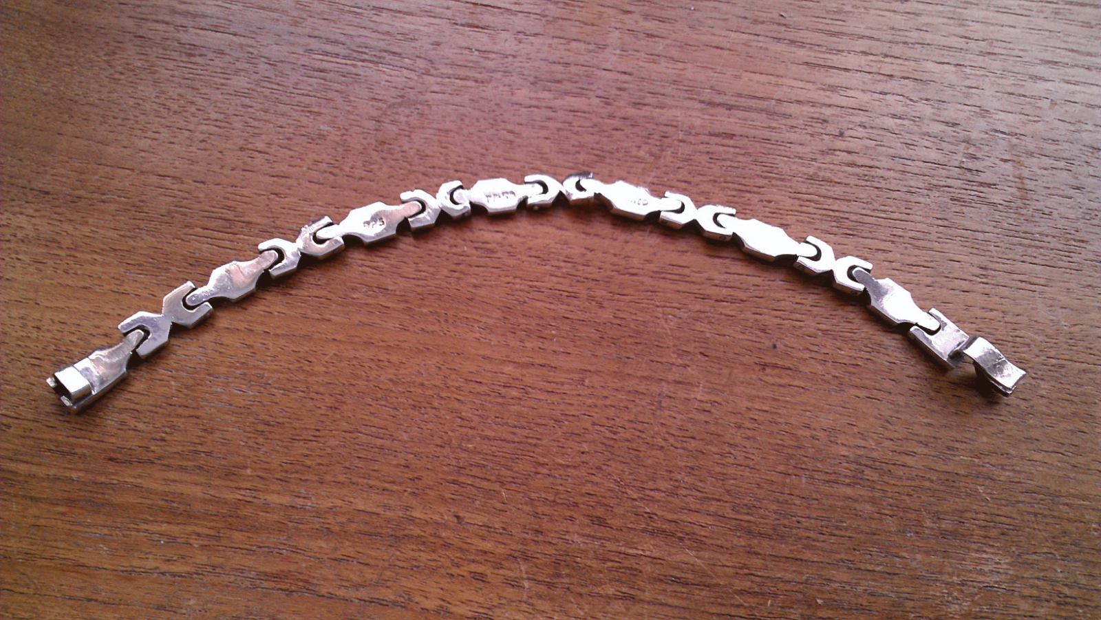 Taxco Sterling Silver Lapis Inlaid Bracelet ~ 31.8 Grams