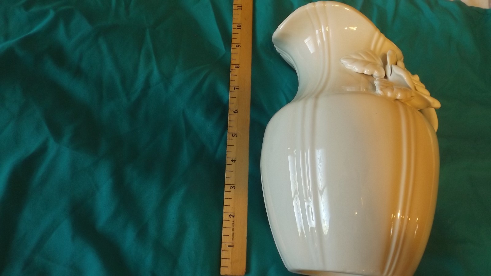 Vintage  Ceramic White Pitcher With Rose World Bazaars Inc CL35-12