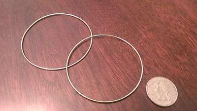 Pre-owned Wishing For Claudia 2.5" Large 10k Yellow Gold Round Endless Hoop Earrings Polished Hoops (1x65mm)