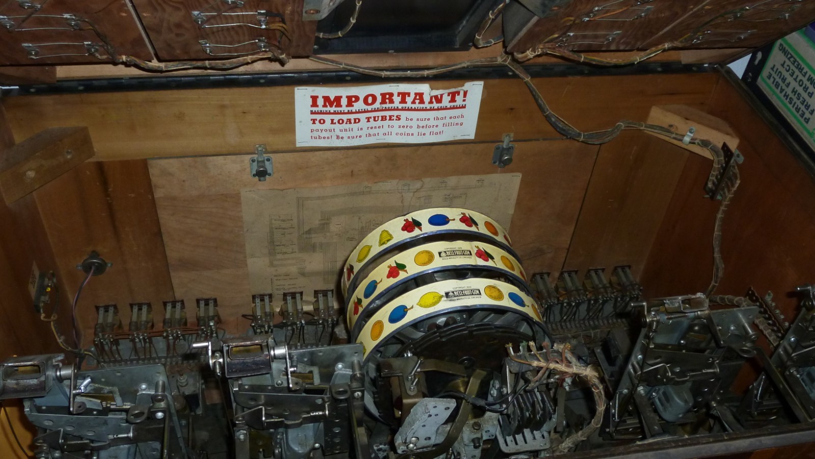 Mills Four Bell Console Slot Machine Circa 1940's Complete Lights Up ALL Nickels