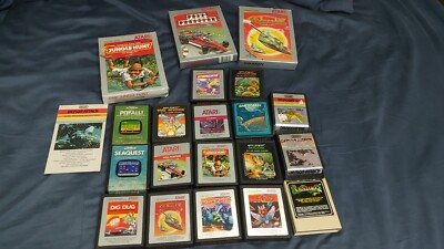 Atari 2600 Game Lot Of 17 GALAXIAN Pole Position Jungle Hunt Stargate Adventure