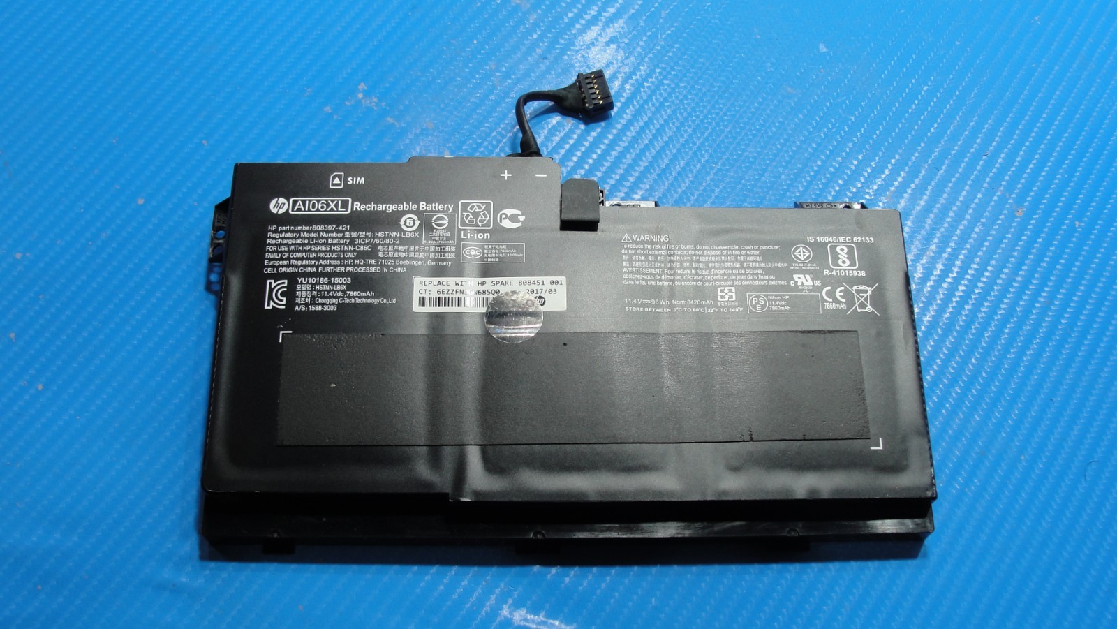 HP ZBook 17.3” 17 G3 OEM 11.4V 96Wh 86Wh 7860mAh Battery 808451-001 AI06XL