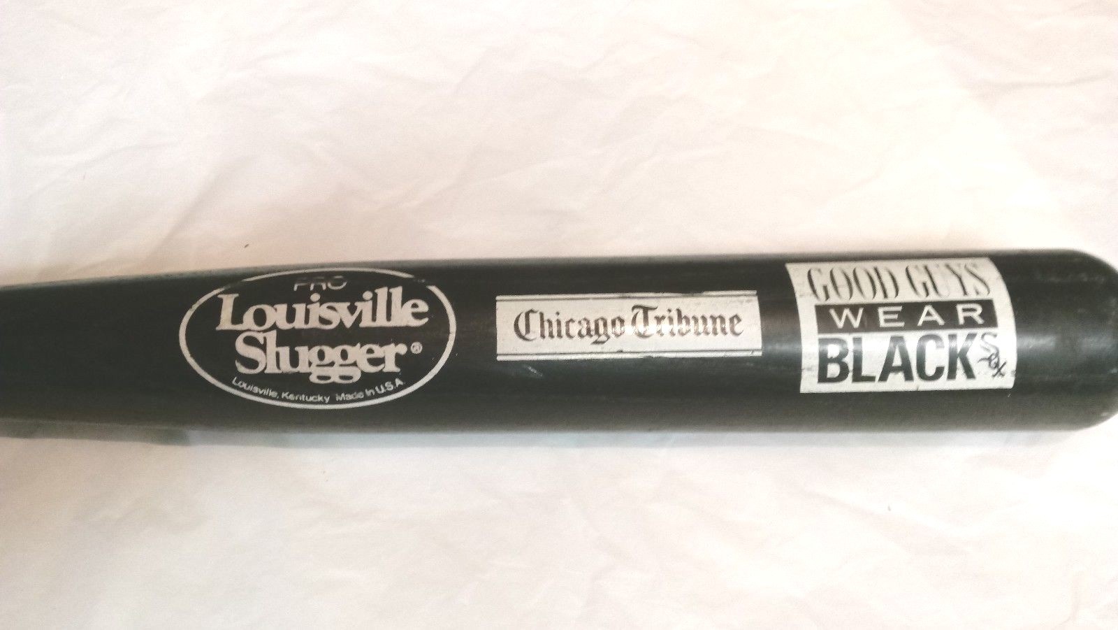 Vtg Chicago White Sox Pro Louisville Slugger Bat (Good Guys Wear Black) Tribune