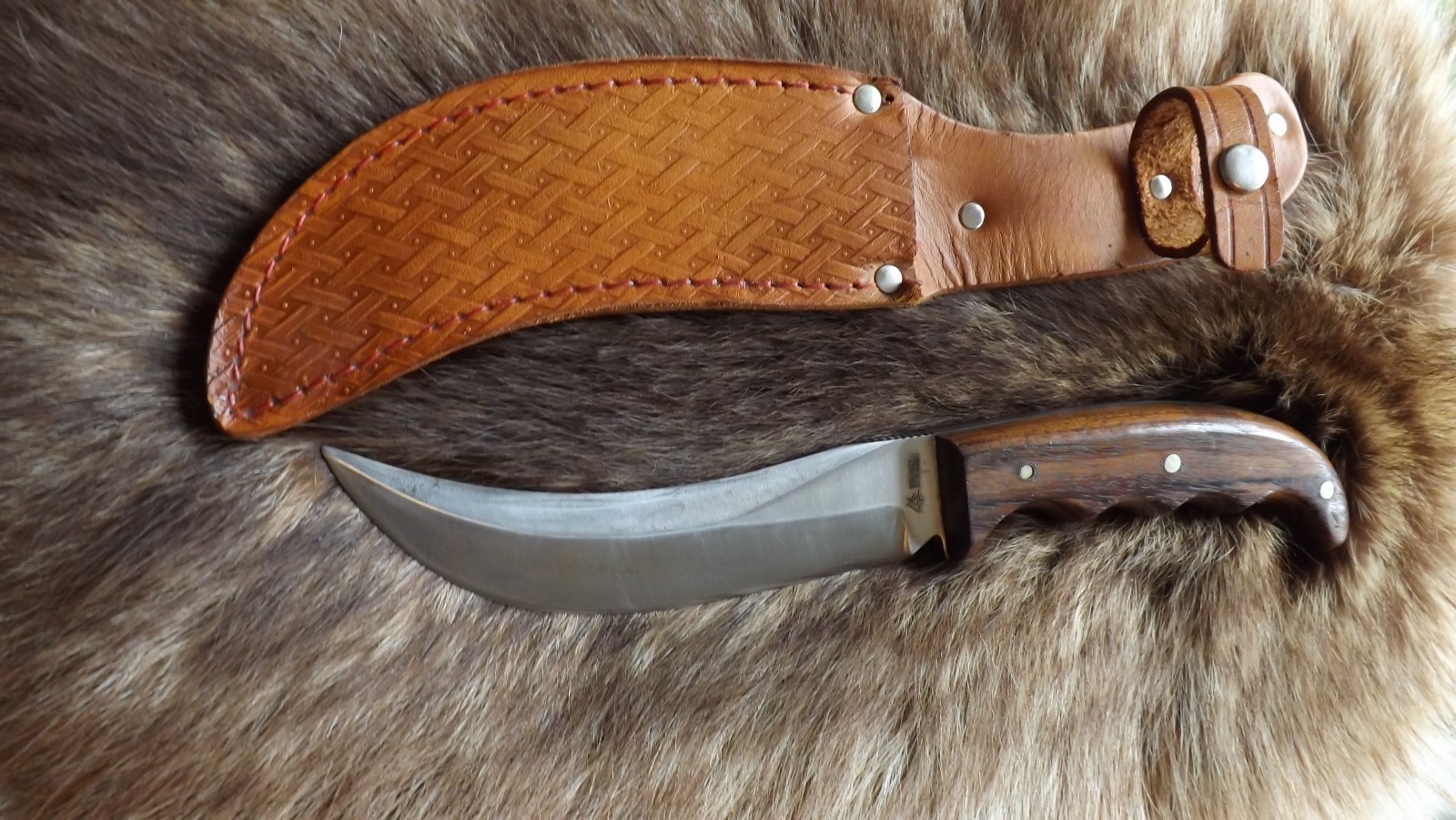 PIC SOLINGEN  ORIGINAL TRAPPER KNIFE & SHEATH HAND MADE GERMANY RARE