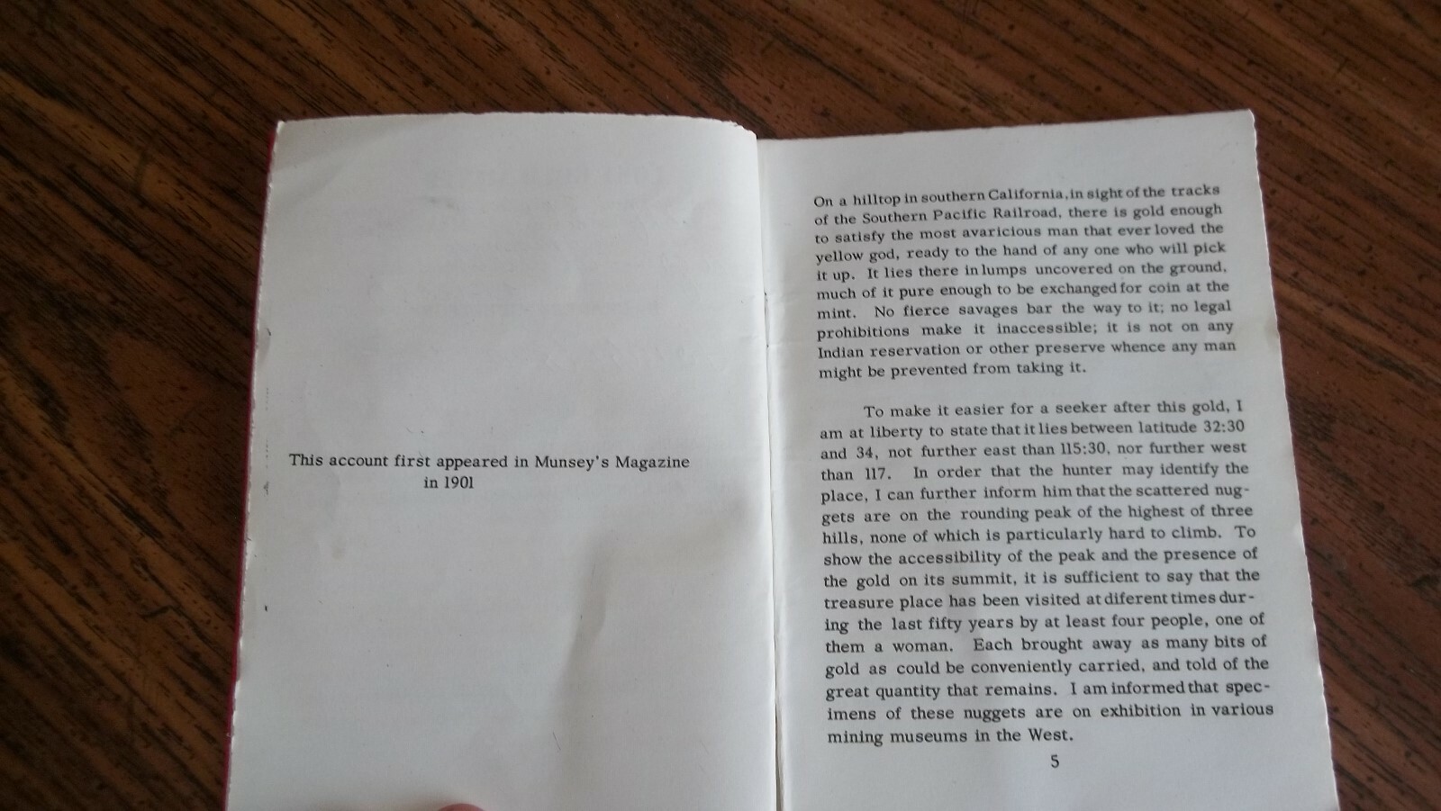 1958 Lost Gold Mines By Charles Michelson Booklet