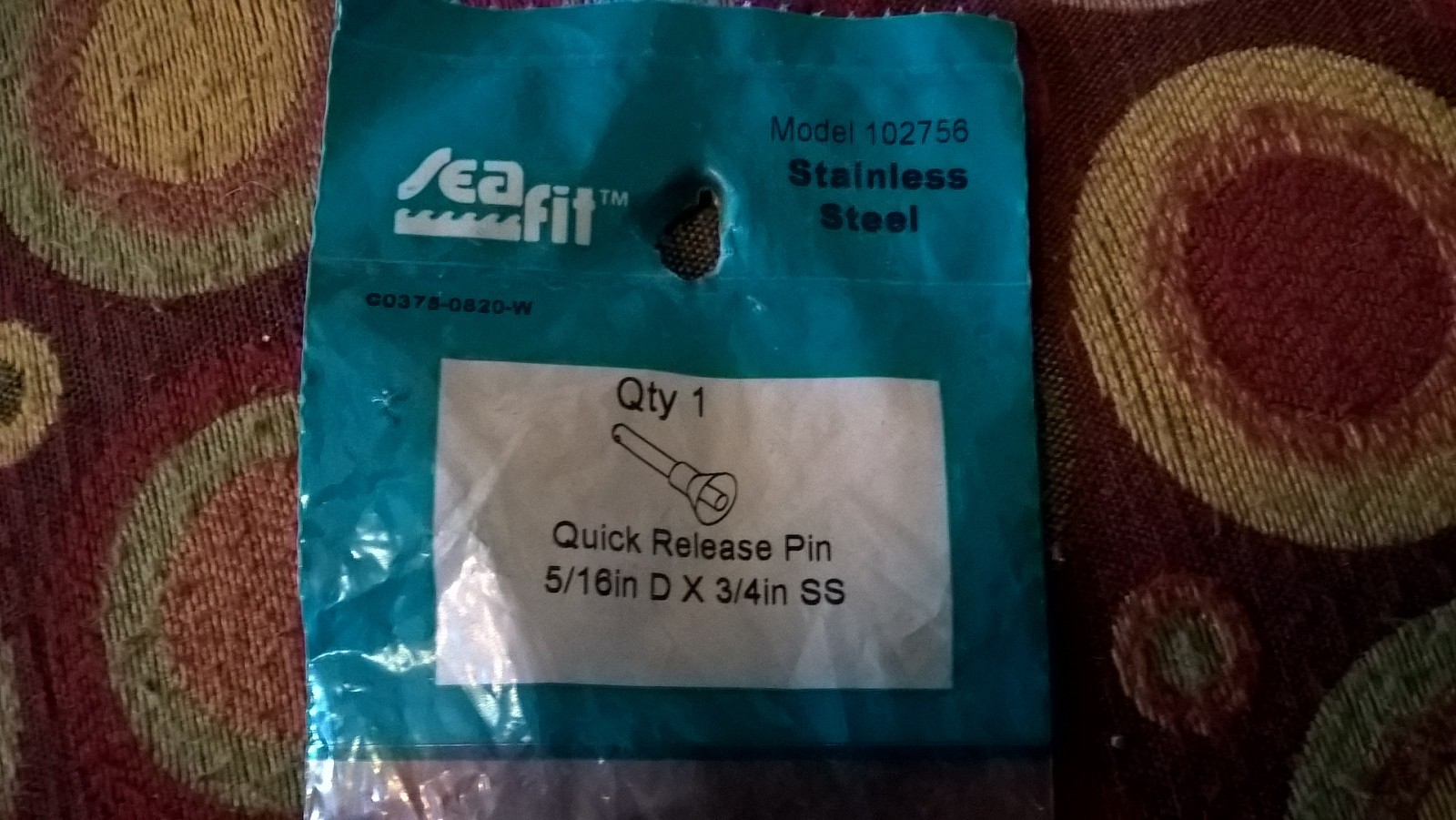 Seafit Quick Release Pin model 102756 5/16 in D X 3/4 in SS