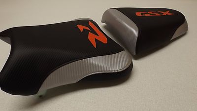 BLACK/SILVER/RED FRONT & REAR CUSTOM SEAT COVERS WILL FIT SUZUKI 03/04 GSX 1000R