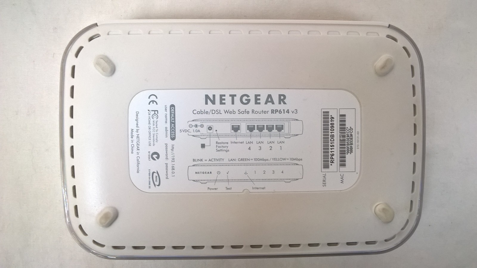 Net Gear RP-614 Web Internet Connector Wired Wifi  Router Web Server  Browser