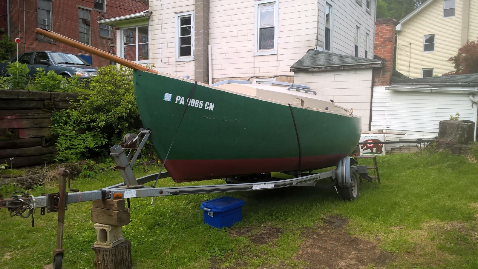 wooden 1990 canoe yawl Elver.