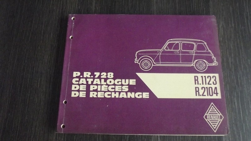 Catalogue De Pieces De Rechange Renault 4 - R4 - P.R.728