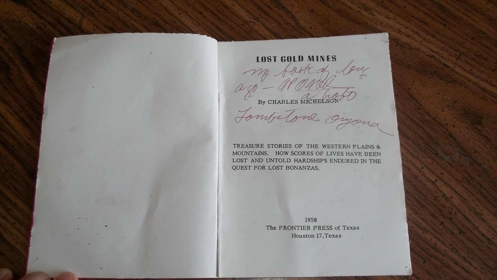 1958 Lost Gold Mines By Charles Michelson Booklet