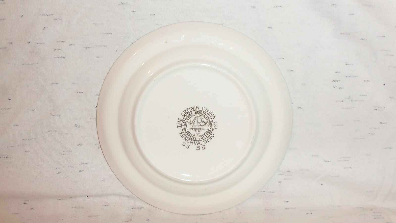 THE CRONIN CHINA CO. MINEVA OHIO NATIONAL BROTHERHOOD 35 55