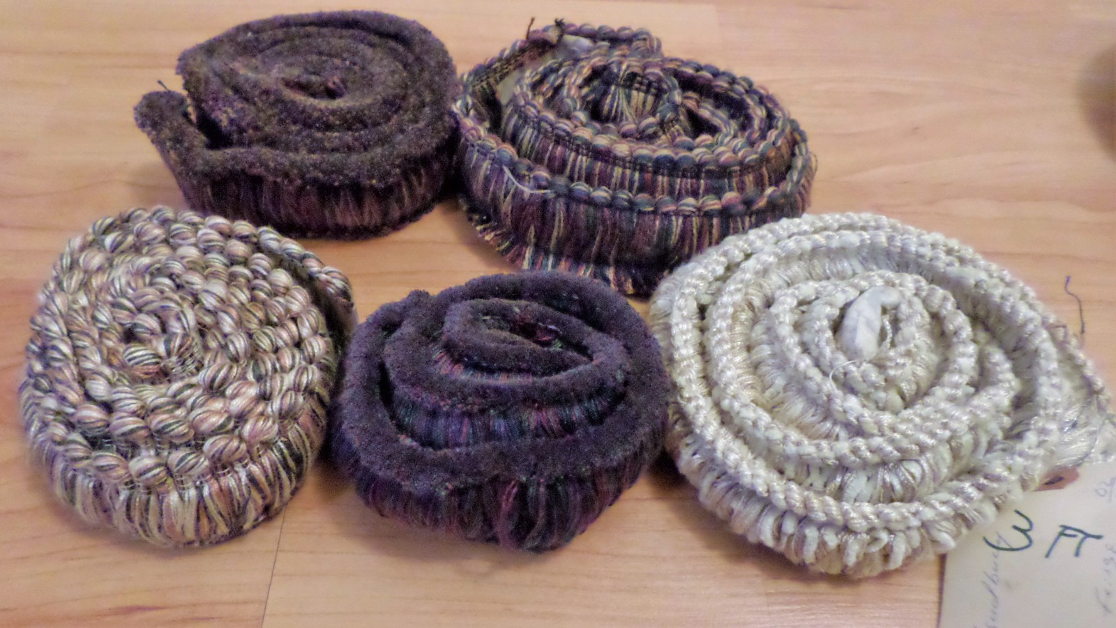 Lot VTG Upholstery Trim Multi-Color 3-25' Length 10 Pieces Furniture Drapery