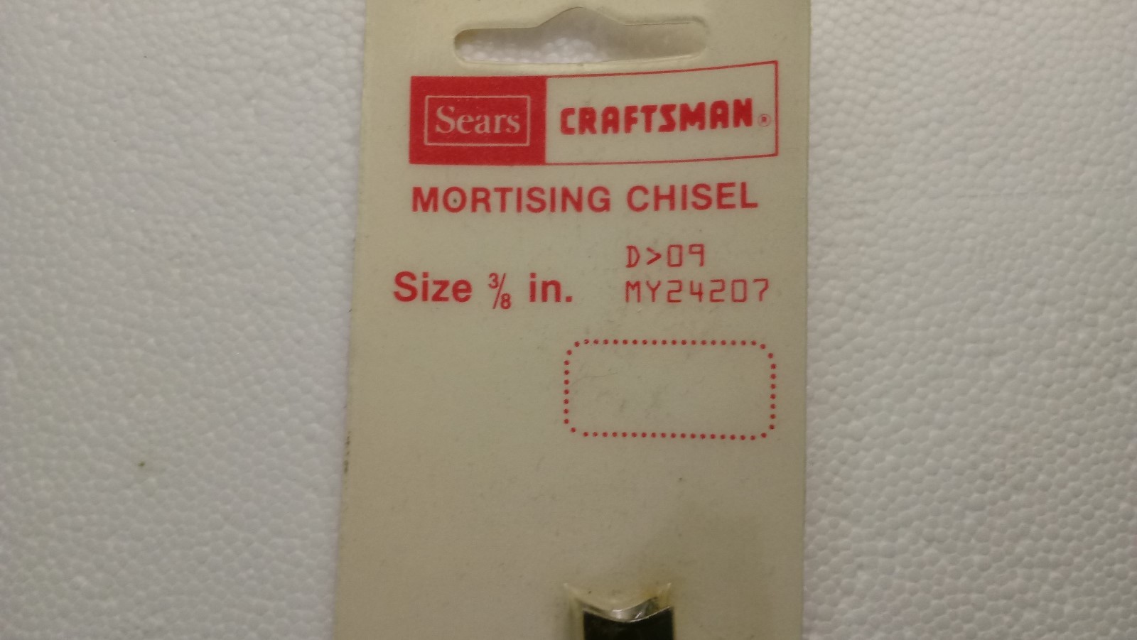 MORTISE CHISEL VINTAGE CRAFTSMAN 3/8 INCH CHISEL Sealed New in Package