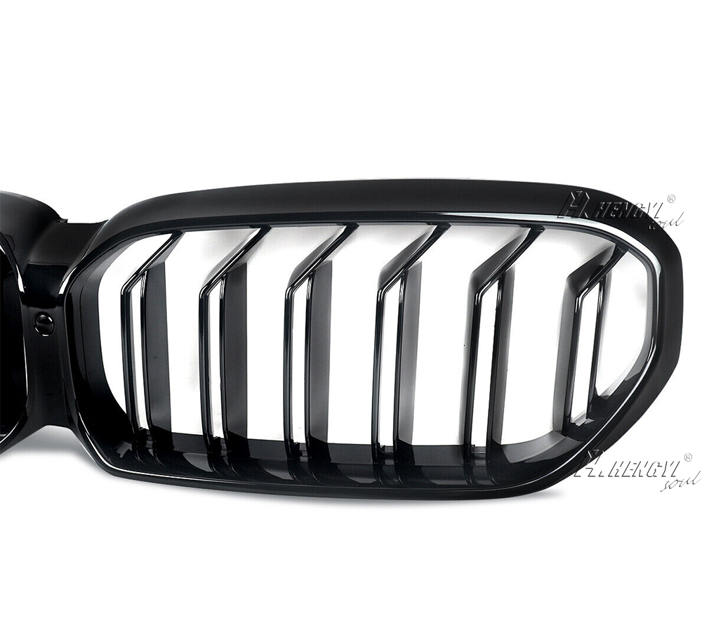 Gloss Black For 2021-2024 BMW G30 G31 530i 540i Dual Slats Front Kidney Grille