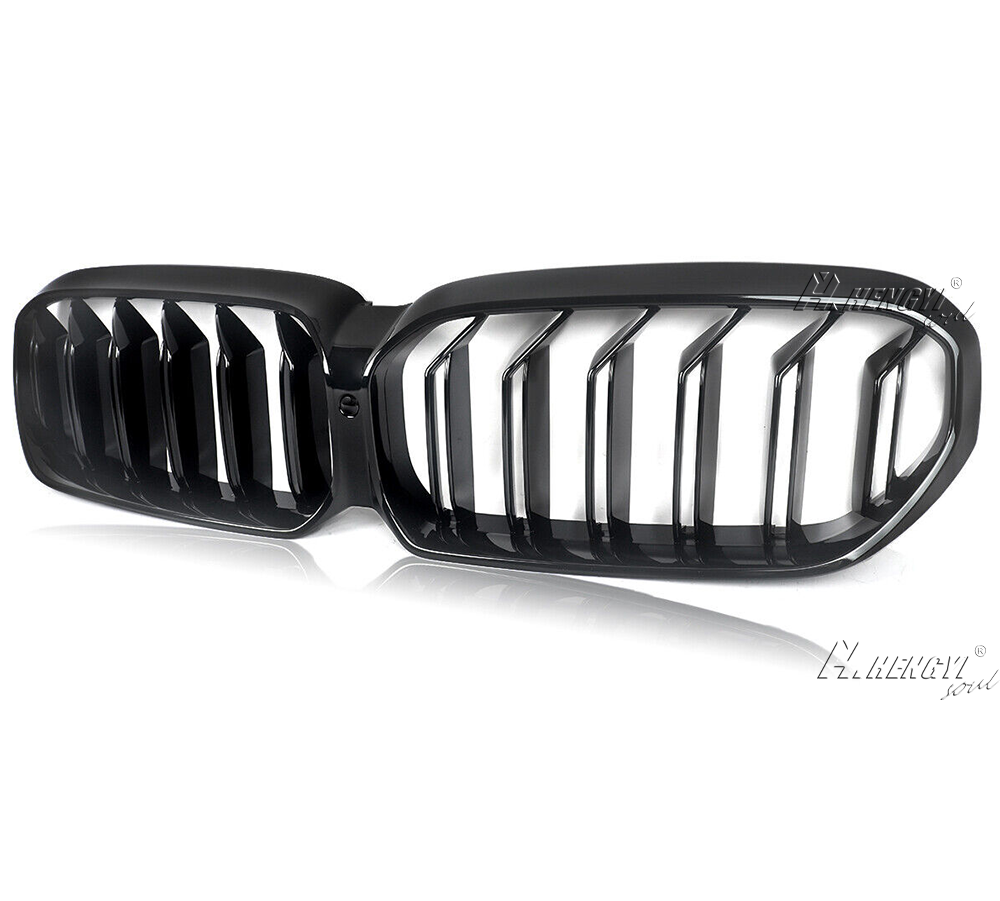 Gloss Black For 2021-2024 BMW G30 G31 530i 540i Dual Slats Front Kidney Grille